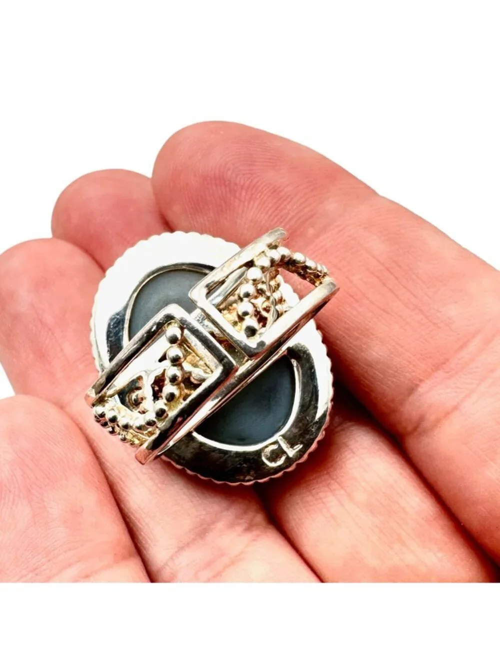 Colleen Lopez Womens Ring Sterling Silver Pink Drusy Quartz Adjustable Statement